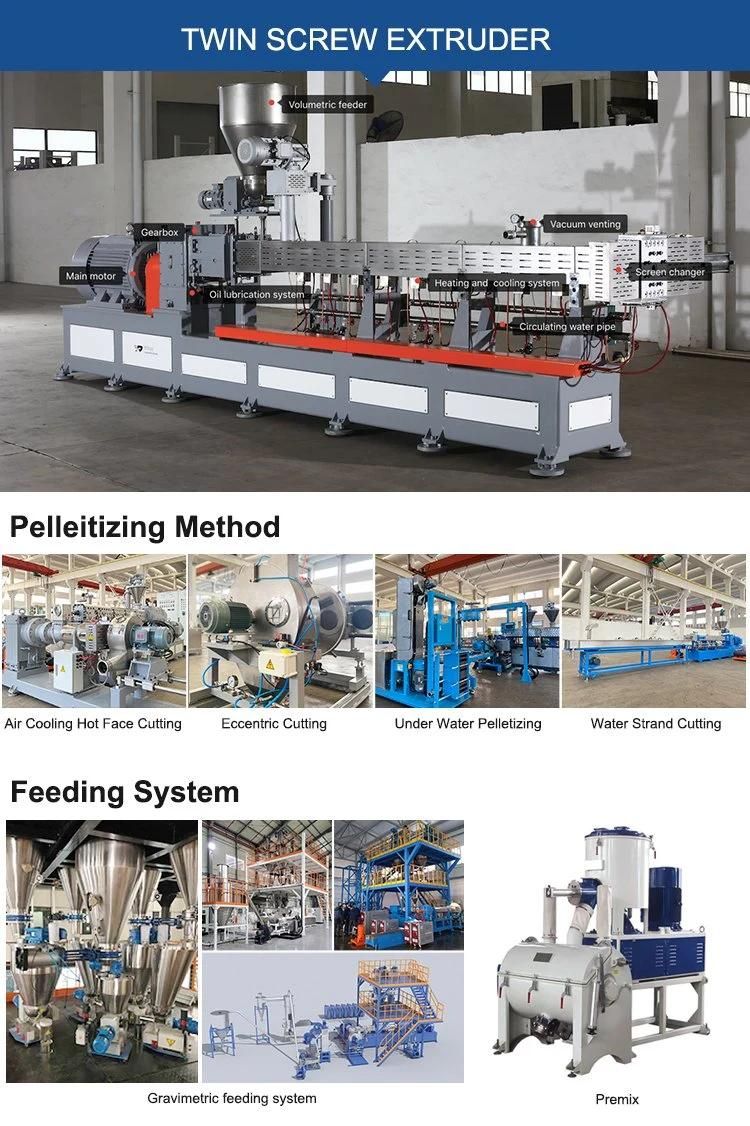 Production Line /Twin Screw Extruder for XLPE Cable Compounds/PP/PE/PPR/LDPE/HDPE/LLDPE Sheet/Profile/Granule/Pellet/ Plastic Extruder