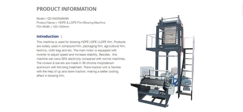 Plastic Film Blowing Machine Biodegradable Plastic Bag Production Line PE Blowing Machine