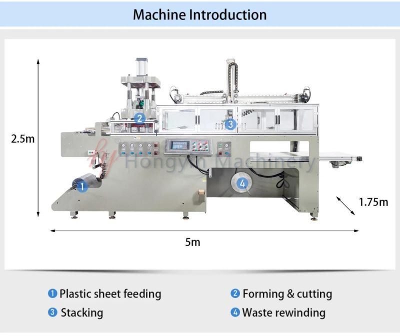 BOPS Thermoformer/ Plastic Lid Thermoforming Machine for PS/Pet/PVC Film