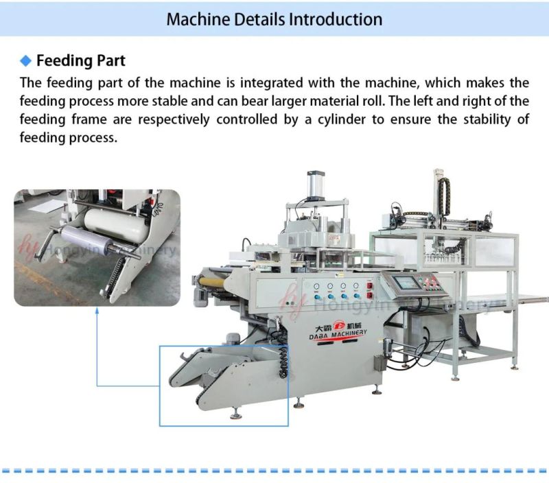 Dome Flat Lid Plastic Thermoformed Packaging Machine for PVC/Pet/PS/OPS Material