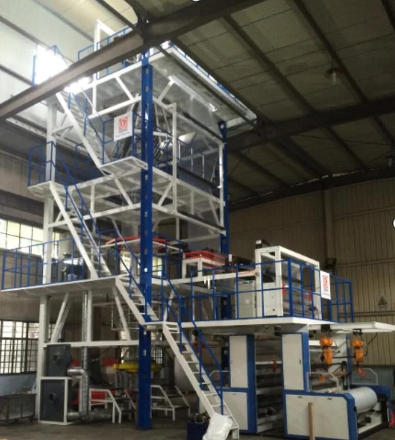 ABC Three Layer Film Blowing Machine with IBC up Traction System, Back to Back Rewinding Equipment