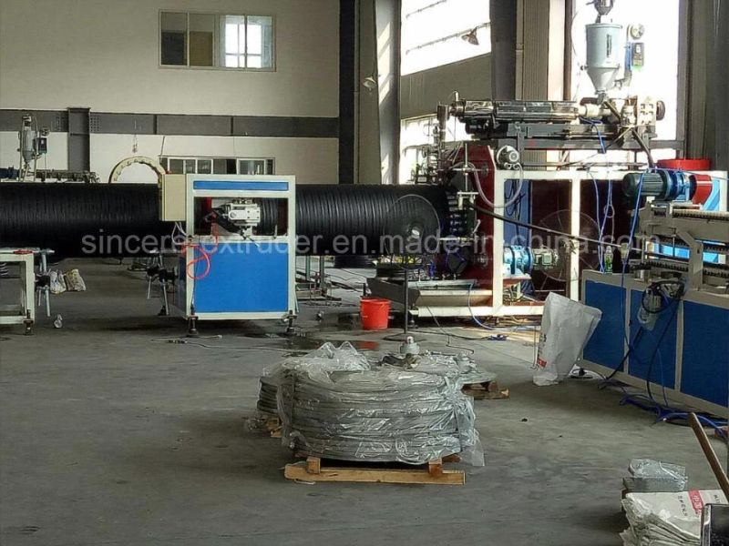 HDPE/PE/PP Spiral Winding Pipe Extrusion Line, Culvert Pipe Extrusion Machine Lines, Double Layer Hollow Wall Spiral Winding Corrugated Pipe Production Machine