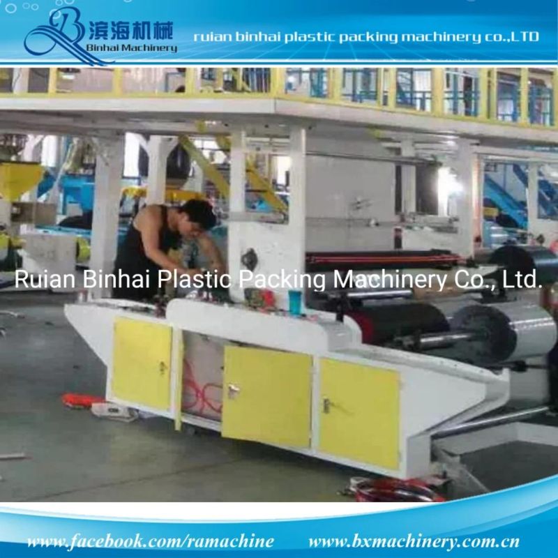 up Traction Rotary ABC Three Layer Co Extrusion Film Blowing Machine