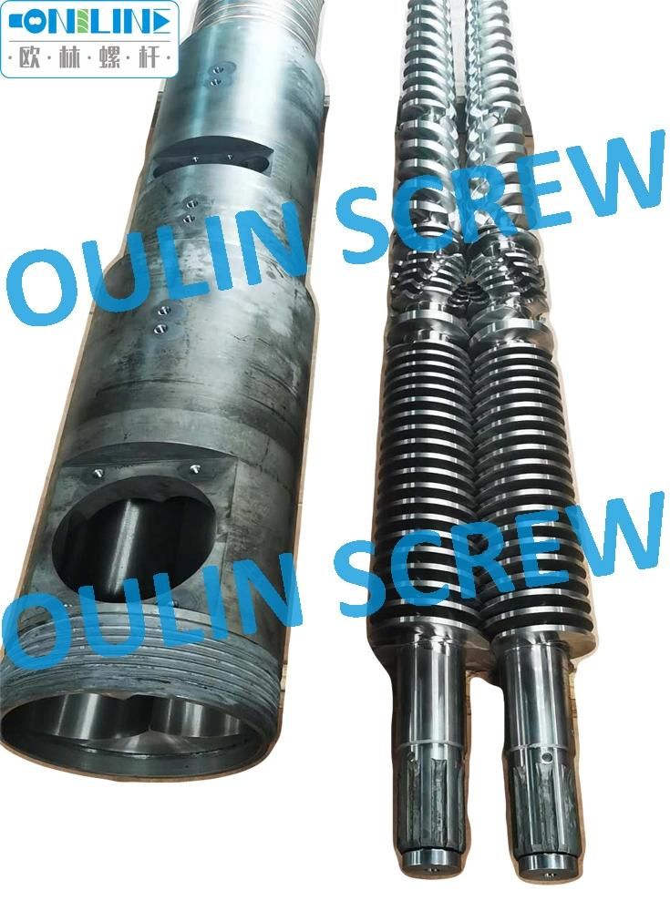 Gpm Extruder 65/132 Twin Conical Screw Barrel for PVC Pipe, WPC Extrusion