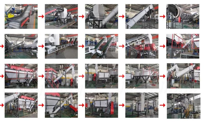 Bottle Recycling Machinery Pet Dirty Flakes Hot Washing Drying Machine with Screw Lifter