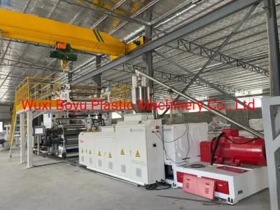 High Productivity Spc Resilient Flooring on-Line Embossing Extrusion Production Line