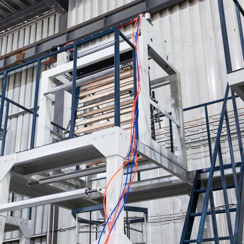 Pbat PLA Biodegradable Dual-Screw Co-Extrusion 3-Layer Blown ABA Film Blowing and Making Extruder Machine