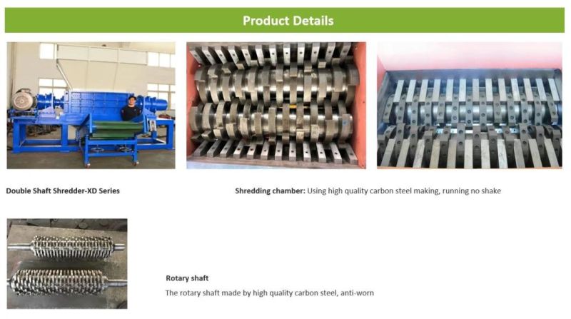 Double Shafts Waste Plastic Metal Wood Shredder Crushers for Lumps Bottles Pipes Recycling High Output Low Noise Grinder