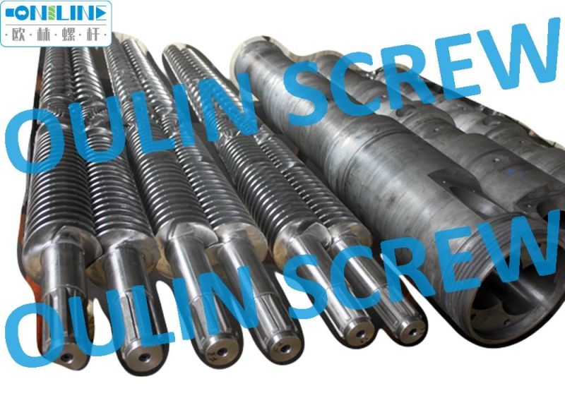 80/156 Twin Conical Screw and Barrel for PVC WPC Spc Extrusion