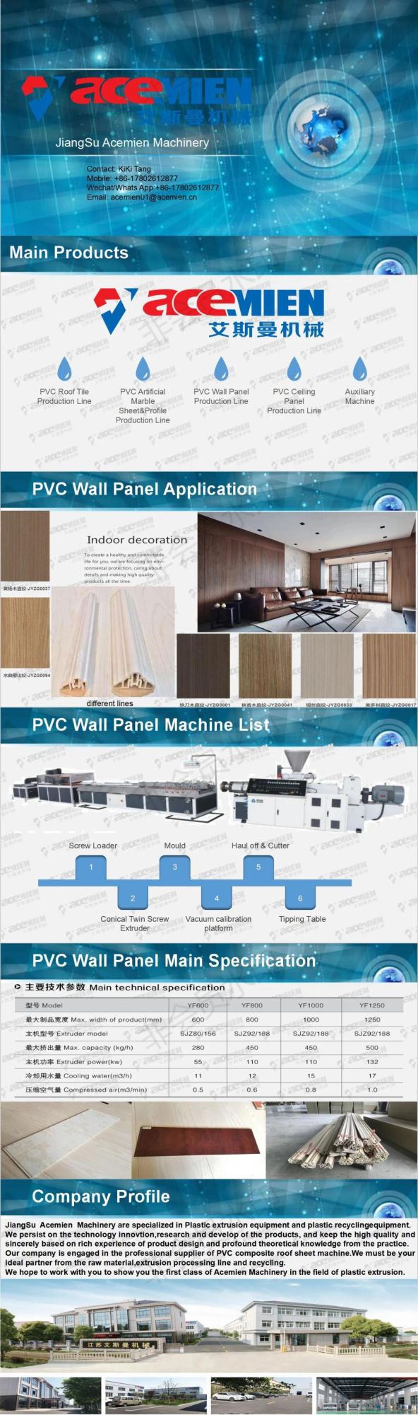Wooden Color Plastic PVC Wall Panel Machine/Product Line
