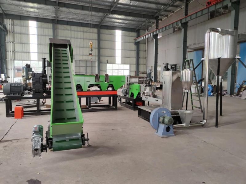 LDPE PP Film Waste Plastic Recycling Granulating Pelletizing Machine
