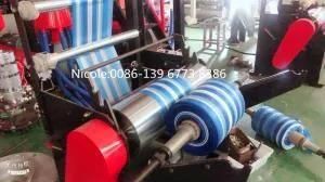 Double Color Strip Supermarket Plastic Shopping Bag Film Blowing Machine