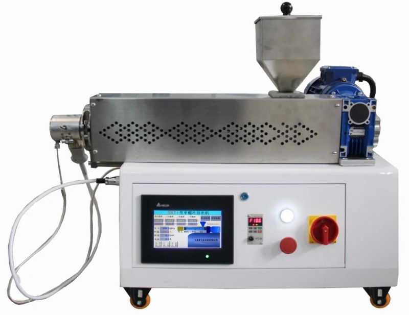 Conical Twin Screw Extrusion Test Unit with Torque Measurement System in Laboratory