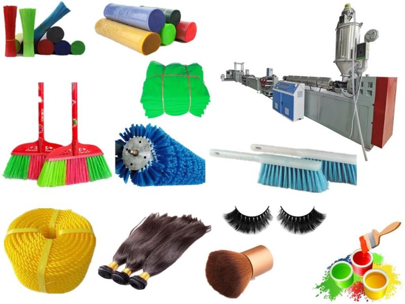 China Monofilament Extrusion Line for Pet Plastic Broom/Brush/Rope/Synthetic Wig/Eyelash/Cosmetic Brush/Artist Brush/Net/Zipper Monofilament Yarn Making Machine