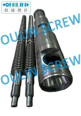 Jurry 65/132 Twin Conical Screw and Barrel for PVC Pipe+50%-100%CaCO3