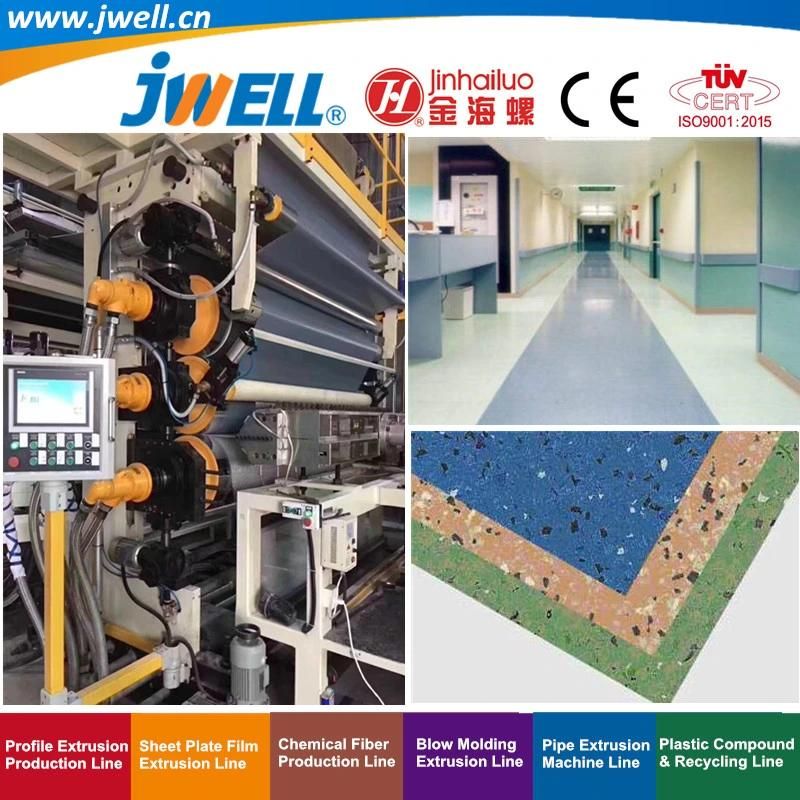 Jwell-PVC Plastic Homogeneous Heart Flooring Leather Recycling Agricultural Making Extrusion Machine Used in Airport|Train|House Indoor Ground Decoration