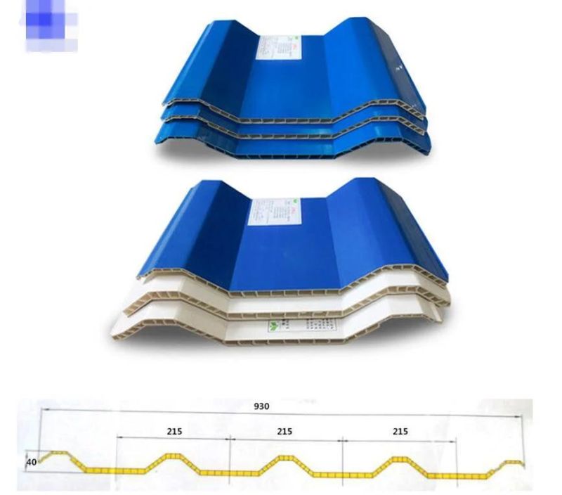 Hollow Style PVC Twin Wall Roofing Sheets Extrusion Roof Shingles Light Weight Extrusion Line