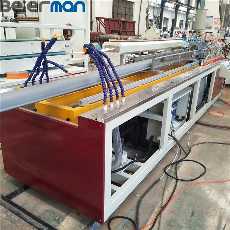 Sjsz65/132 Double Screw Extrusion UPVC PVC Round and Square Colorful Rain Water Gutter Profile Making Production Line PLC Control