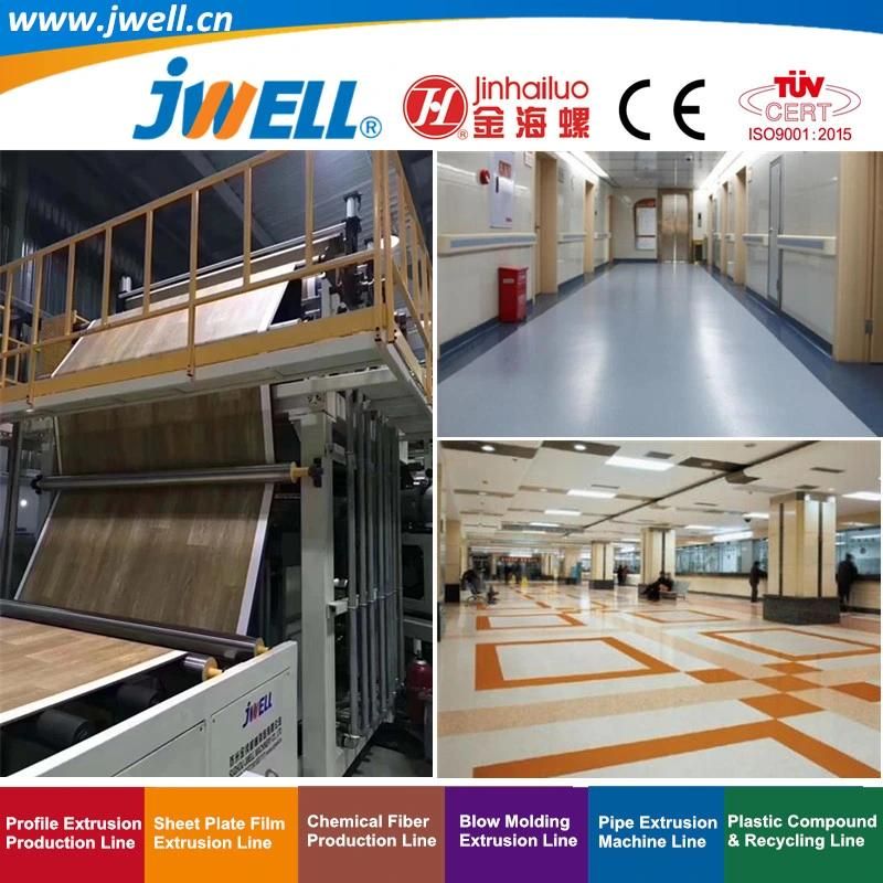 Jwell-PVC Plastic Homogeneous Heart Flooring Leather Recycling Agricultural Making Extrusion Machine Used in Airport|Train|House Indoor Ground Decoration