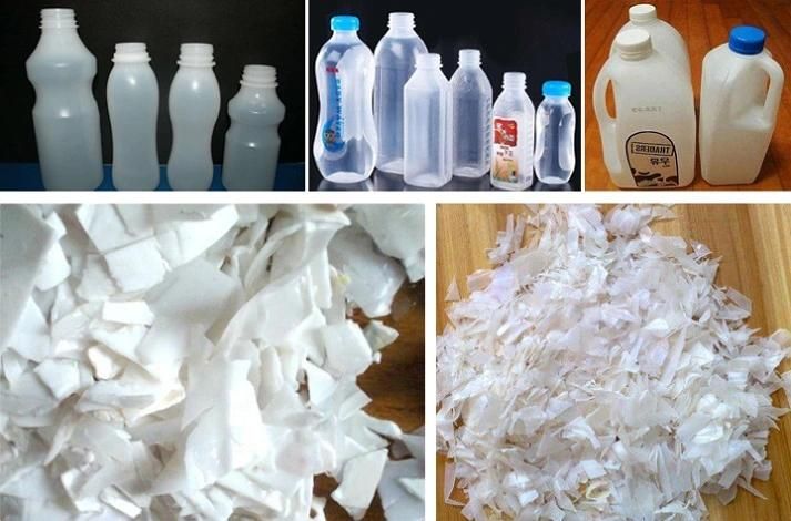 Waste Plastic HDPE Milk Bottle Flakes Crushing Washing Drying Machine