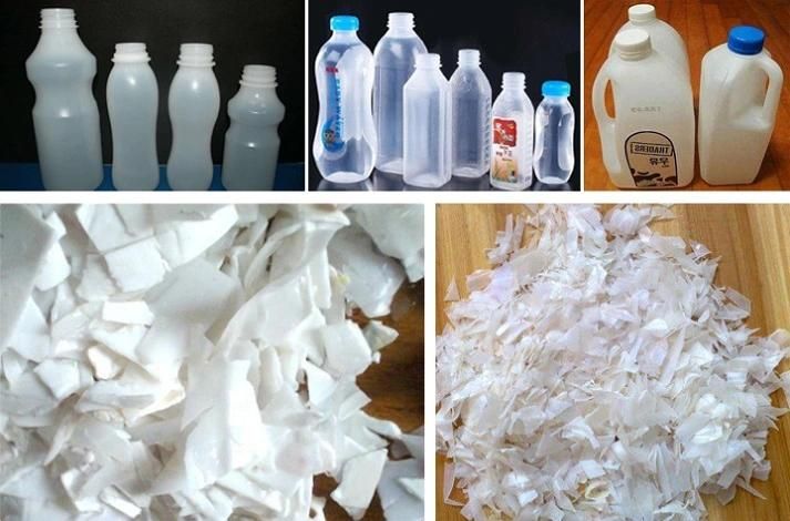 Waste Plastic HDPE Milk Bottle Flakes Crushing Washing Drying Machine