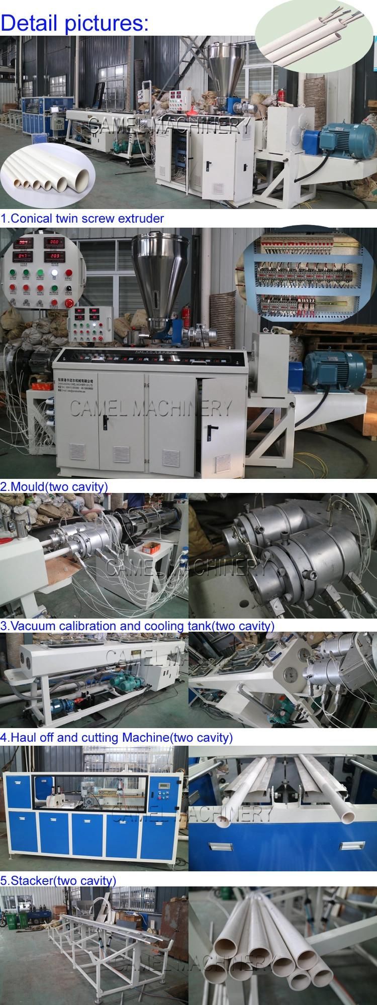 20-50mm PVC Conduit Pipe Producing Machine Conical Twin Screw Extruder