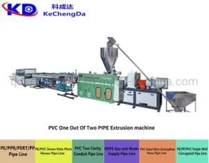 Two Die Head Cavity PVC Tube Extrusion Production Line / Double PVC Conduit Pipes Making ...