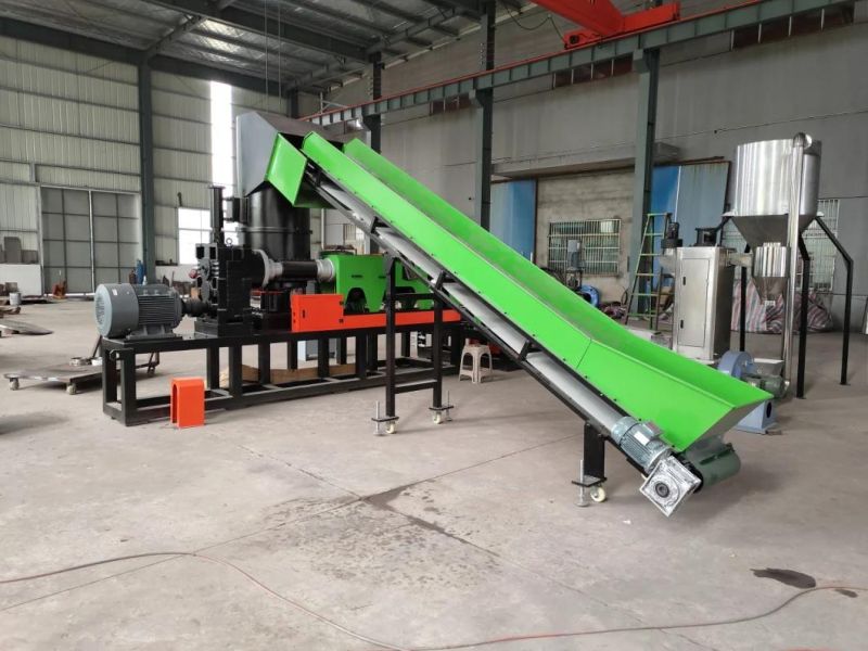 LDPE PP Film Waste Plastic Recycling Granulating Pelletizing Machine