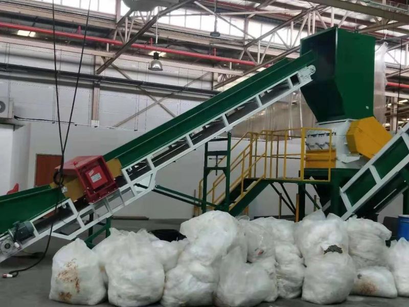 PP Woven Sack Recycling Machine with Squeezer at Capacity 1000kg/H Washing Drying System