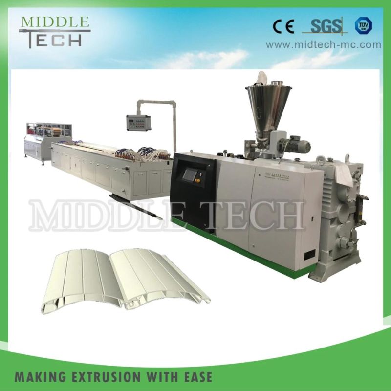 Plastic PVC/UPVC Roller Shutter Slat & Cable Trunking&Duct Channel& Edge Banding Profile& Automatic Online Punching Extrusion Making Machine