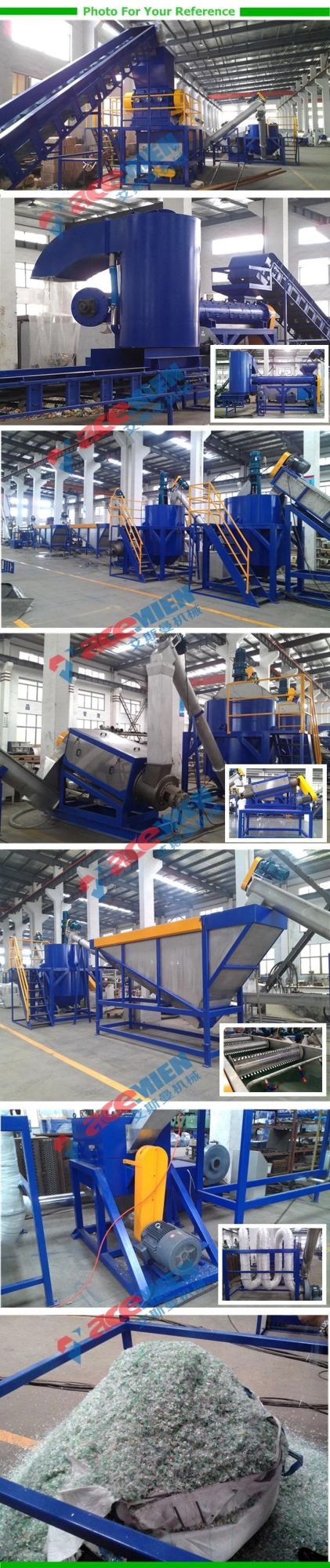 Low Cost Environmental Waste Plastic Pyrolysis Pet Bottle Flakes Scrap Recycling Plant with CE ISO SGS