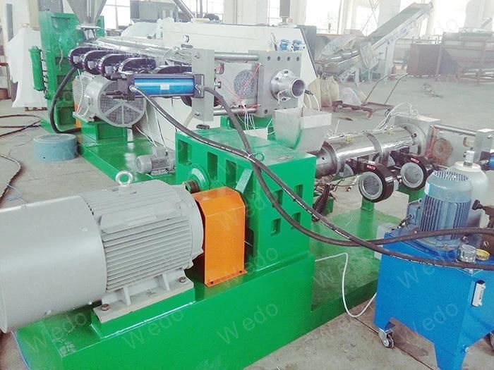 After Waste Plastic Crushed Washing Recycling Machine, HDPE PP PE Rigid Washed Flakes Granulation Melting Plastify Recycle Pelletizing Machine