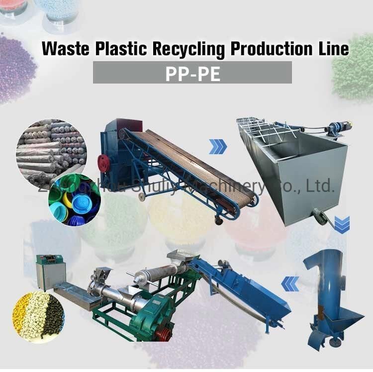 Plastic Pet HDP Bottle Flakes PP LLDPE LDPE Woven Bag Agricultrual Film Crushing Recycling Machine