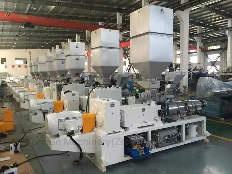 Plastic PVC Conical Twin Screw Extruder for Pipe Profile Sheet Extrusion