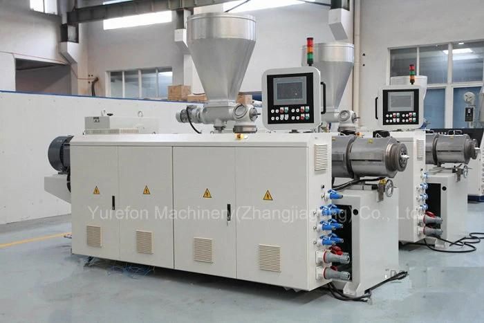 Plastic Drainage Water Sewage Conduit Pipe Hose Tube Conical Twin Screw Extruder PVC Pipe Extrusion Production Making Machine