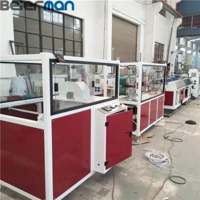 PLC Control System Two Cavity Single Screw PVC/UPVC Profile Production Line for Sale