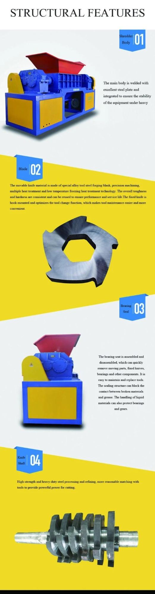 Double Shaft Shredder Blade for Crusher Machinery Blades