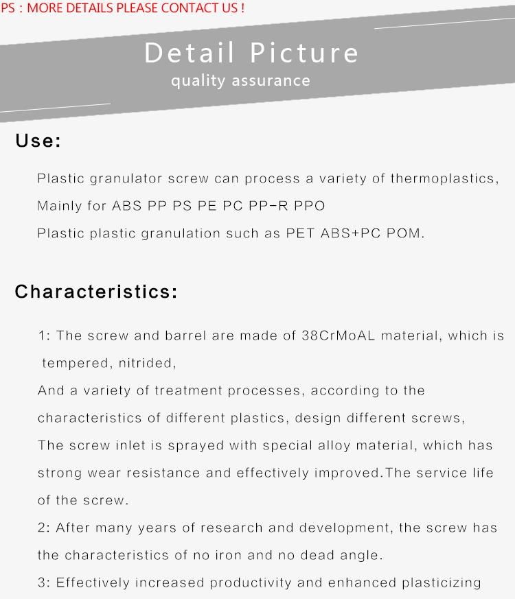 38crmoala Screw Barrel for Recycling Film