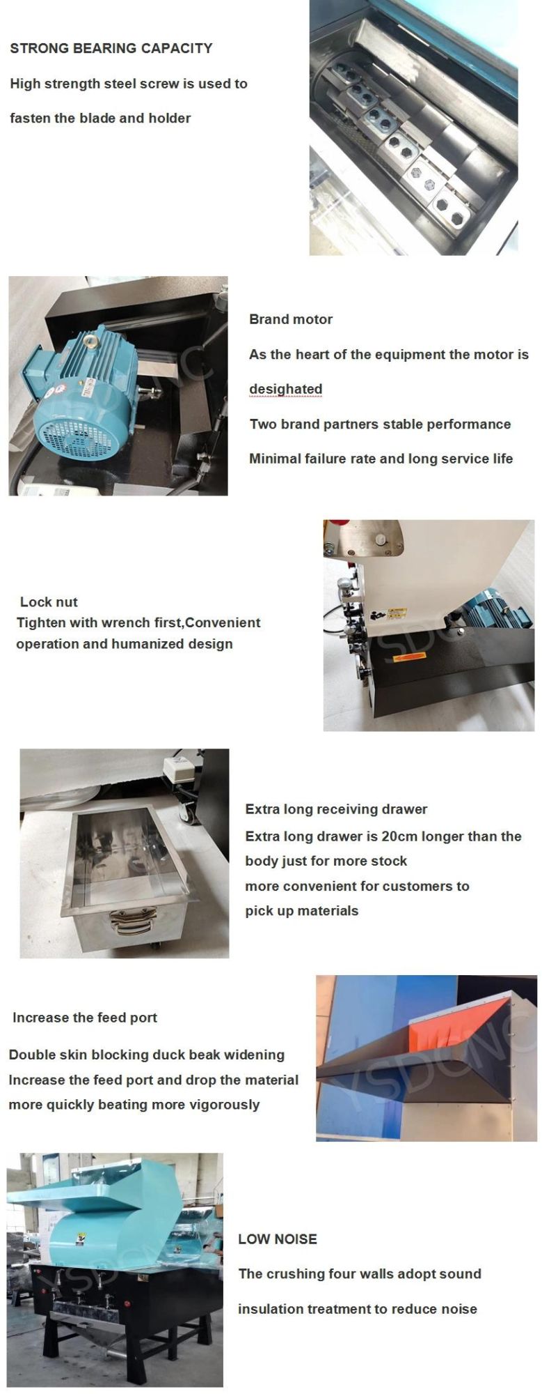 Waste PVC/PP/PE/Barrel Metal Cable Wire Industrial Small Plastic Crushing Machines