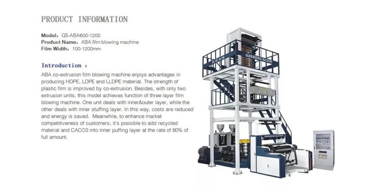 ABA Film Blowing Machine Co-Extrusion Blown Film Machine PE Biodegradable Film Blowing Machine