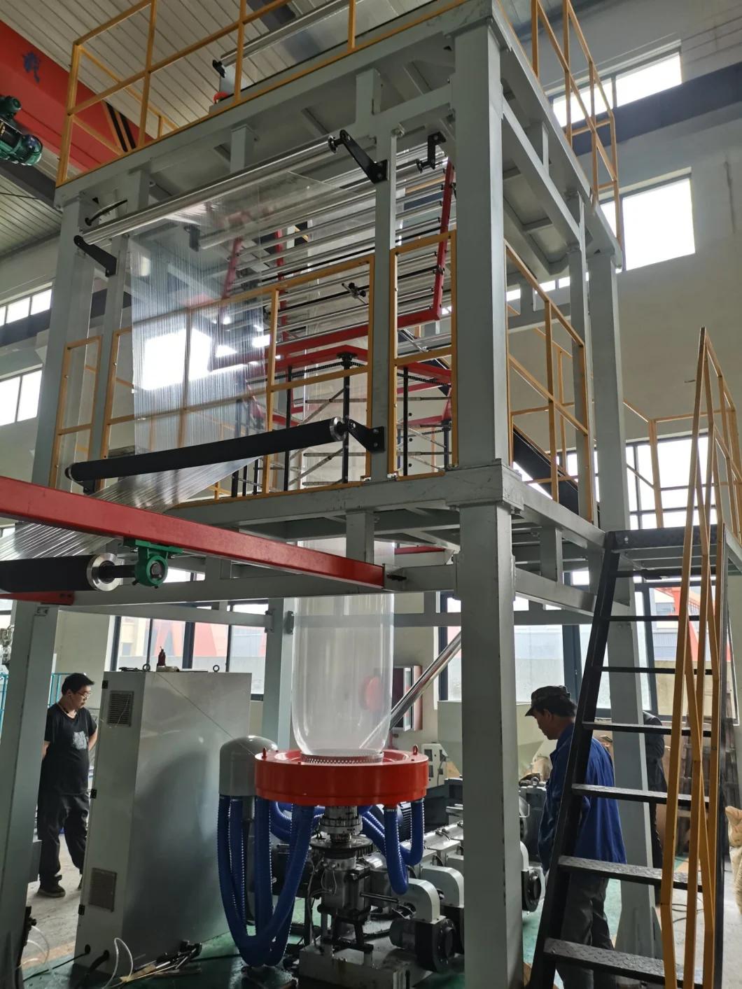 2020 Shanghai Bieyang 3 Layers PVC Matterss Film Blowing Machine with Rotary Die Head and Back Automatic Winders