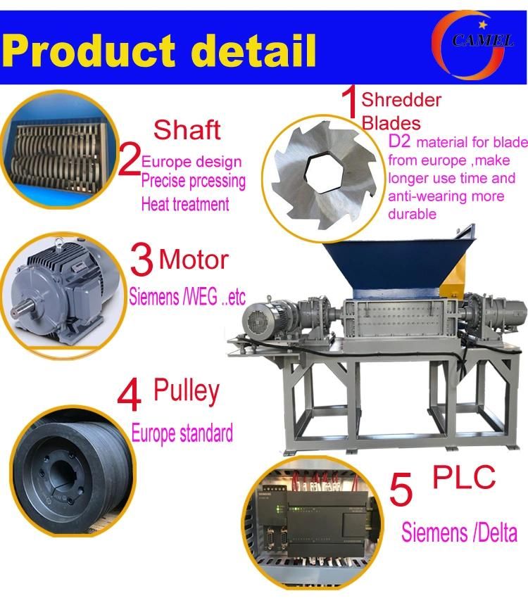 Waste Plastic Pipe Bottles Film Lumps Shredder Crusher Grinding Recycling Machine with Factory Price