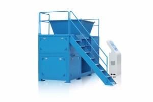 Waste Plastic PP PE Buckets Waste Car Double Shaft Container Shredder Machine