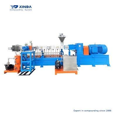 China Manufacturer Bio Decomposing Plastic Two Screw Extruder Pelletizing Granulator ...