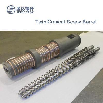 Twin Conical Screw and Barrel for Extrusion Machine for Blow Film Granulator