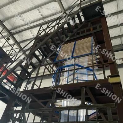 Mono Layer Film Blowing with Rotary Die Head and Double Rewinder Machine