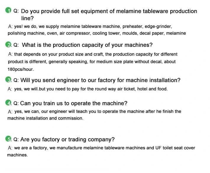 Automatic 200 Ton Double Color Melamine Dinner Set Making Machine with PLC