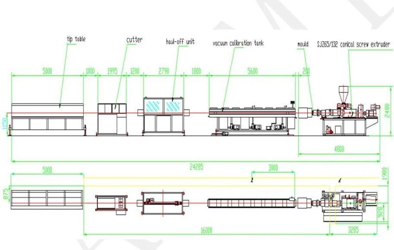 Diameter 50-160 mm PE Pipe Extrusion Machine Line