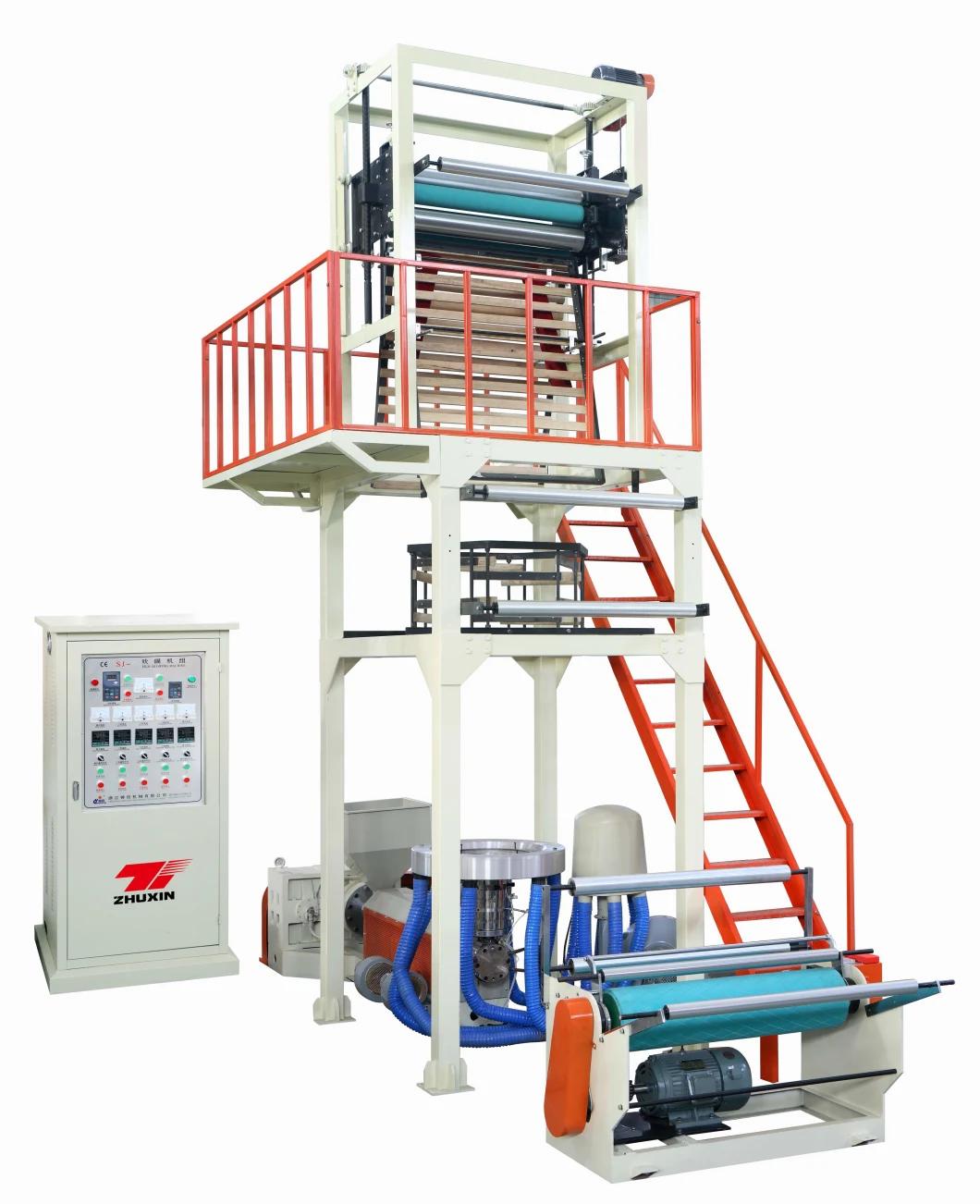 Zhuxin Sj-a Model High Speed Biodegradable PLA Pbat Sigle Layer Extruder Blown Extrusion Line Film Blowing Machine for LLDPE LDPE and HDPE
