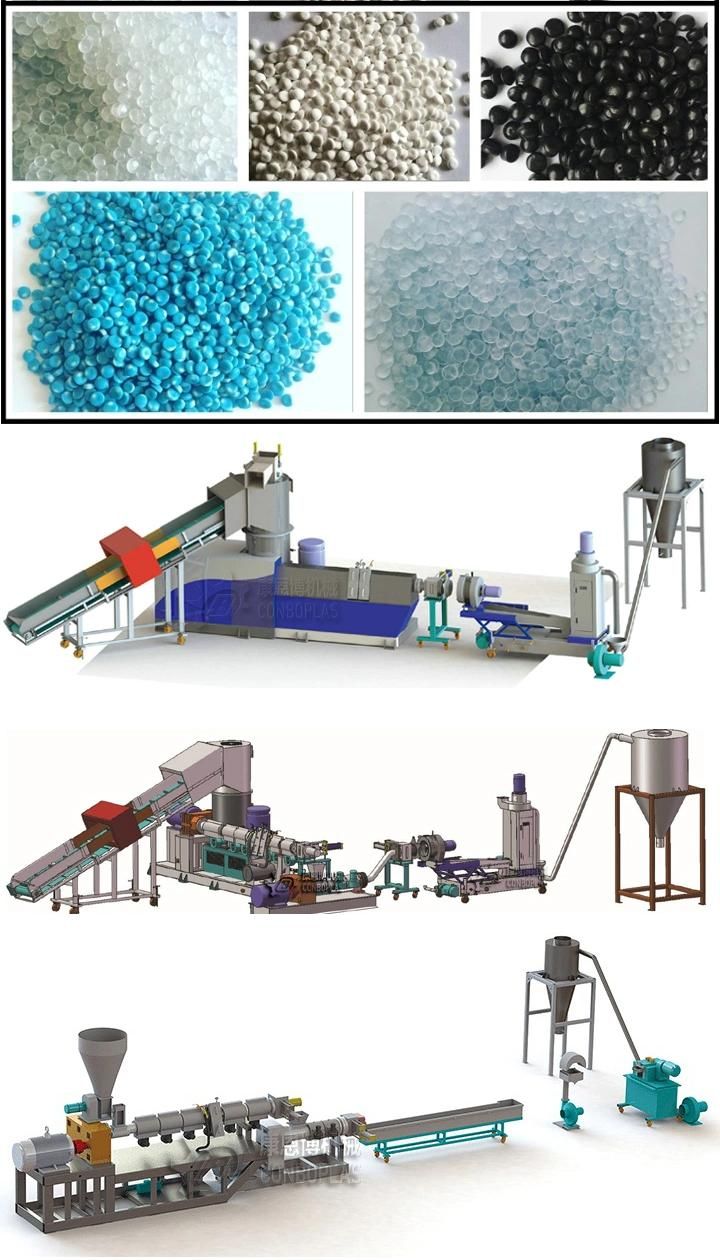 Plastic Waste PP Woven Bag Jumbo Ton Bag LDPE HDPE PE Film Double Stage Die Face Water Ring Hot Cutting Pelletizing Granulating Recycling Machine